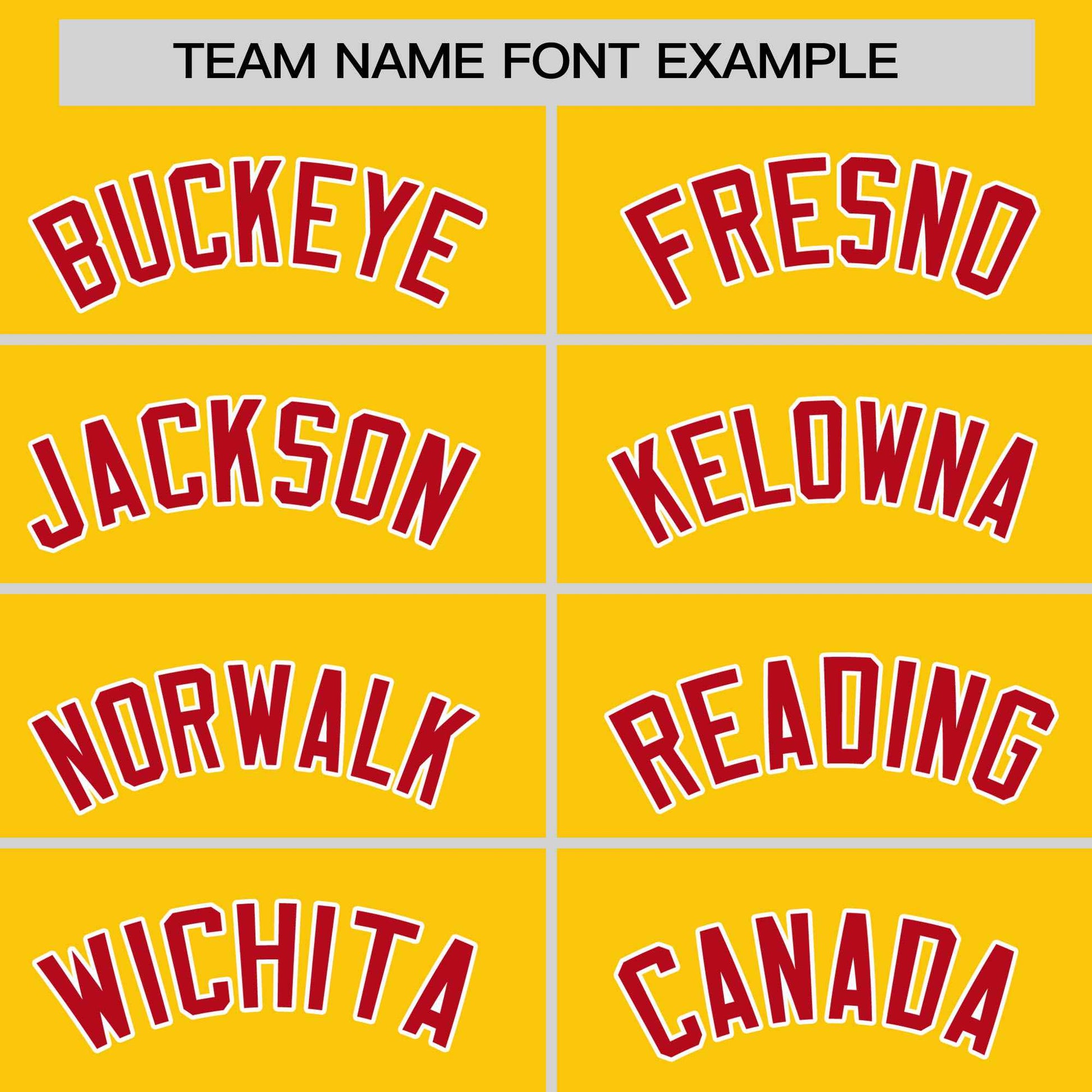 Custom Gold Red Personalized Raglan Sleeves Authentic Baseball Jersey