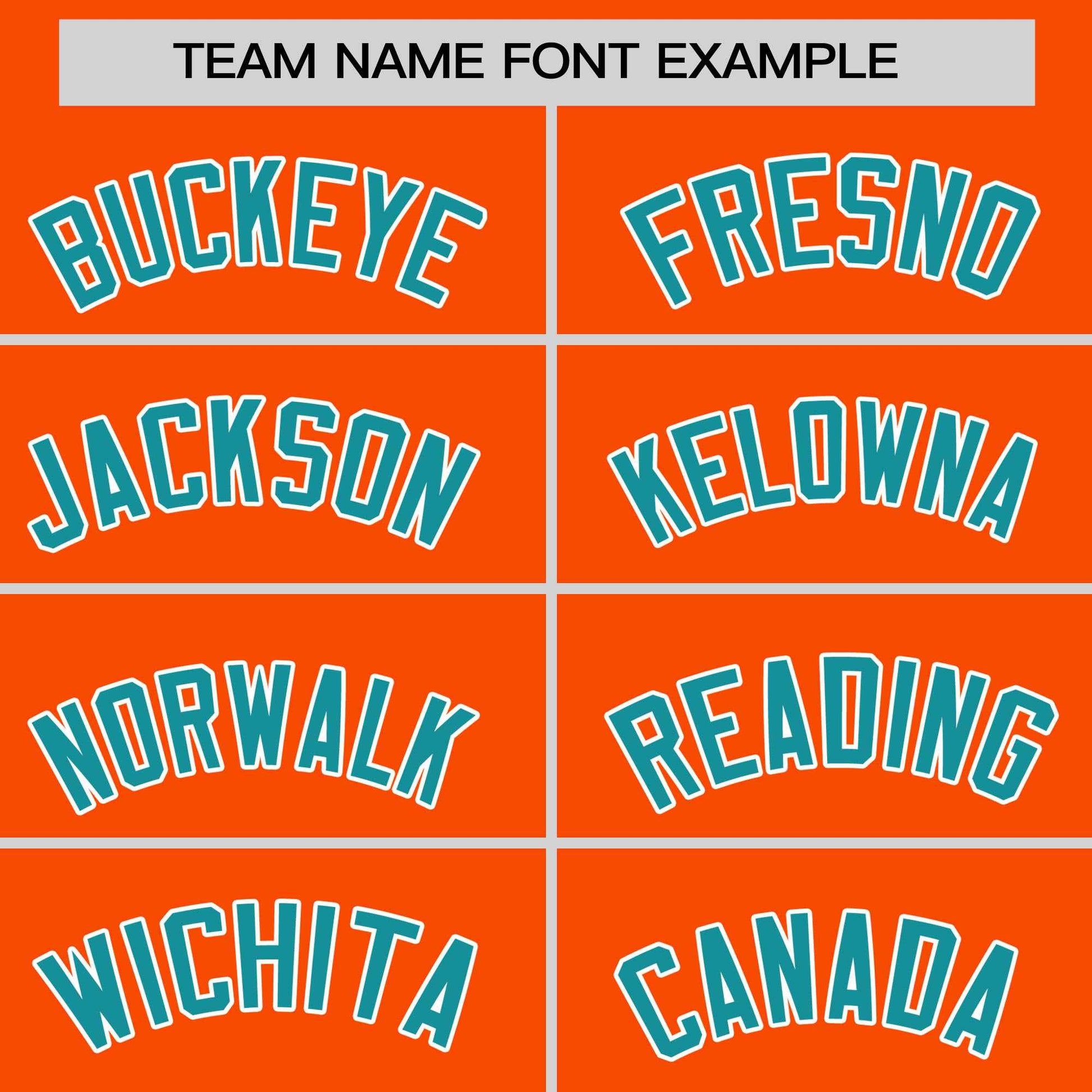 Custom Orange Aqua Personalized Raglan Sleeves Authentic Baseball Jersey