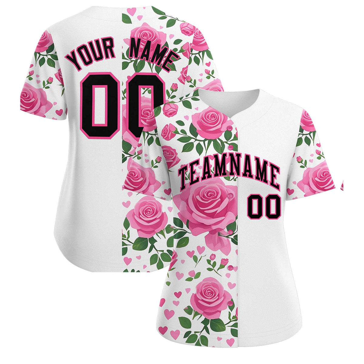 Custom White Black Breast Cancer Awareness Month Pink Ribbon Authentic Baseball Jersey for Women
