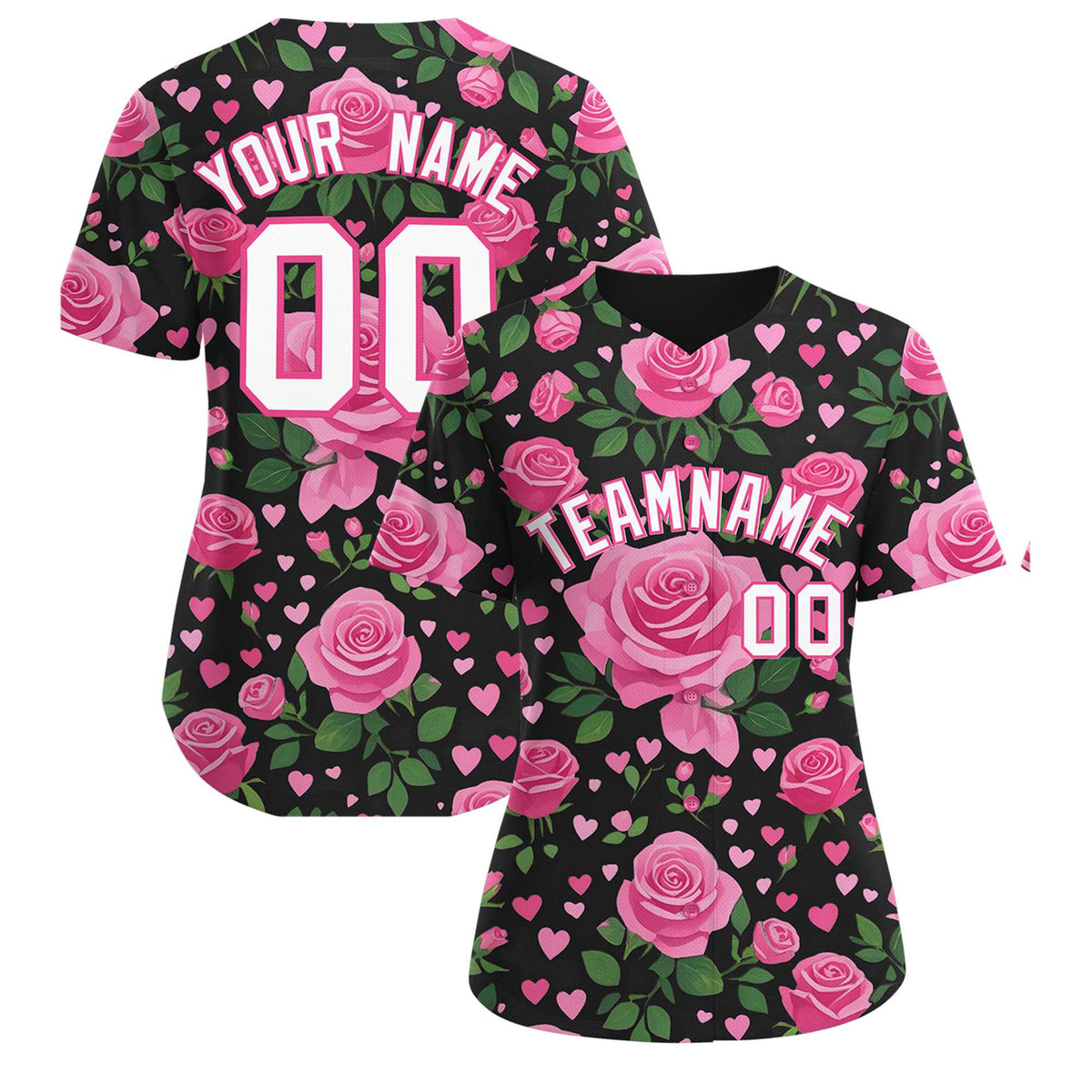 Custom Black White Breast Cancer Awareness Month Pink Ribbon Authentic Baseball Jersey for Women