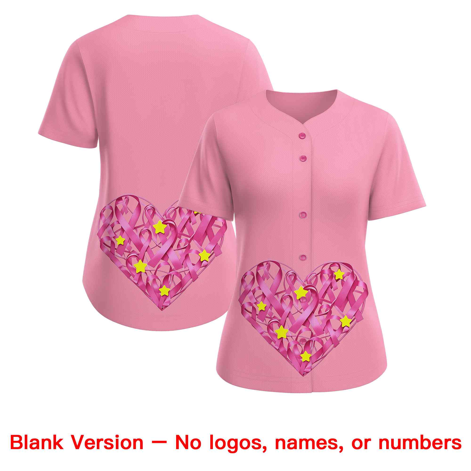 Custom Light Pink Pink Breast Cancer Awareness Month Pink Ribbon Authentic Baseball Jersey for Women| KXKSHOP