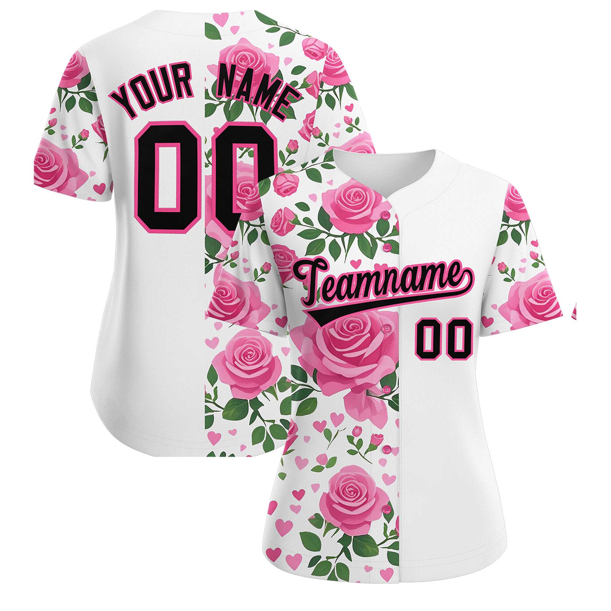 Custom White Black Breast Cancer Awareness Month Pink Ribbon Authentic Baseball Jersey for Women| KXKSHOP