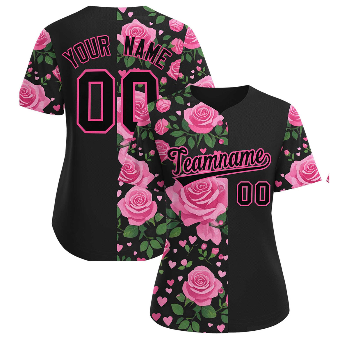 Custom Black Pink Breast Cancer Awareness Month Pink Ribbon Authentic Baseball Jersey for Women| KXKSHOP