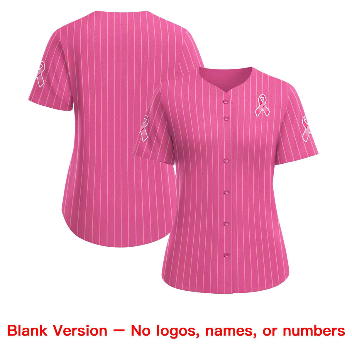 Custom Pink White Breast Cancer Awareness Month Pink Ribbon Authentic Baseball Jersey for Women| KXKSHOP