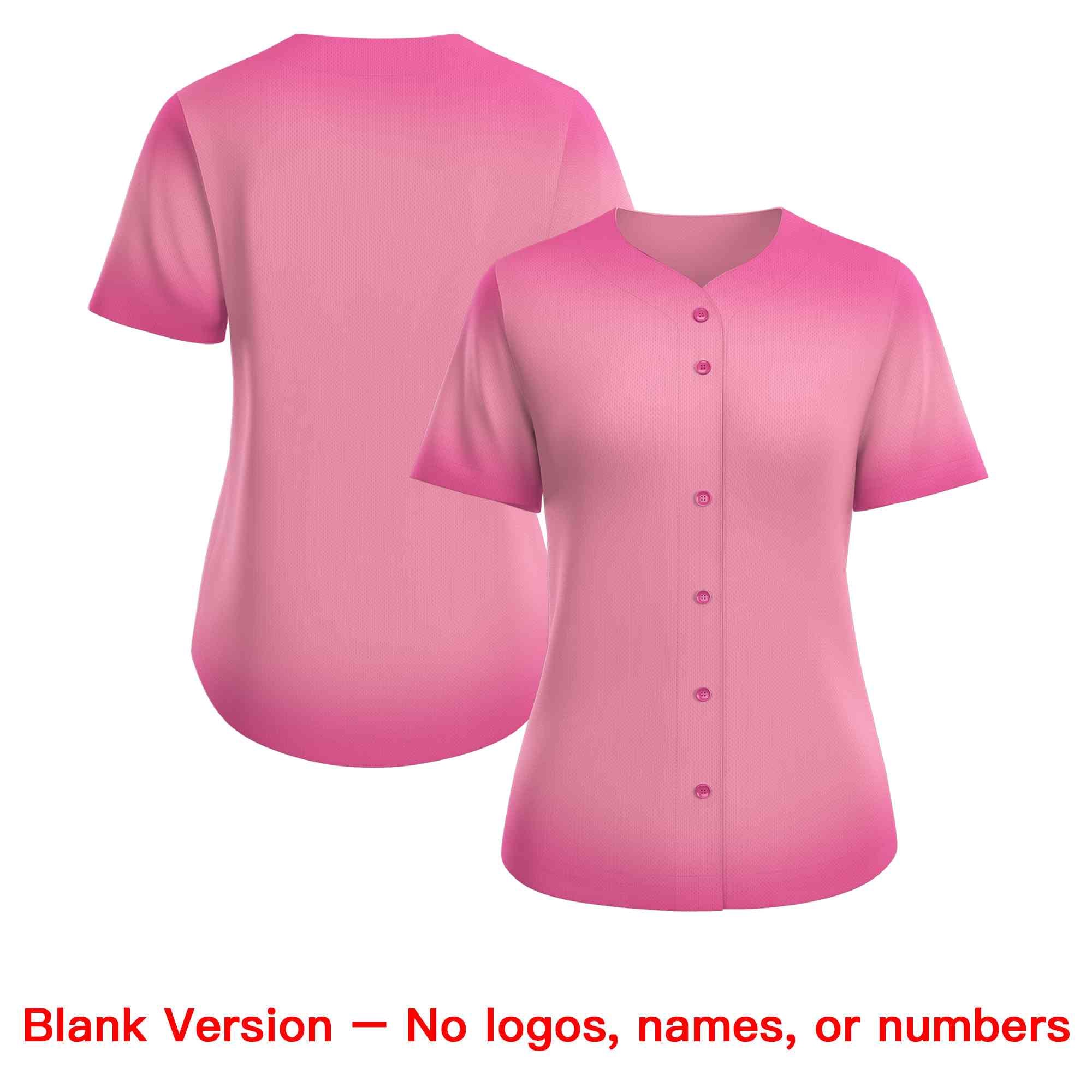 Custom Light Pink Pink Breast Cancer Awareness Month Pink Ribbon Authentic Baseball Jersey for Women