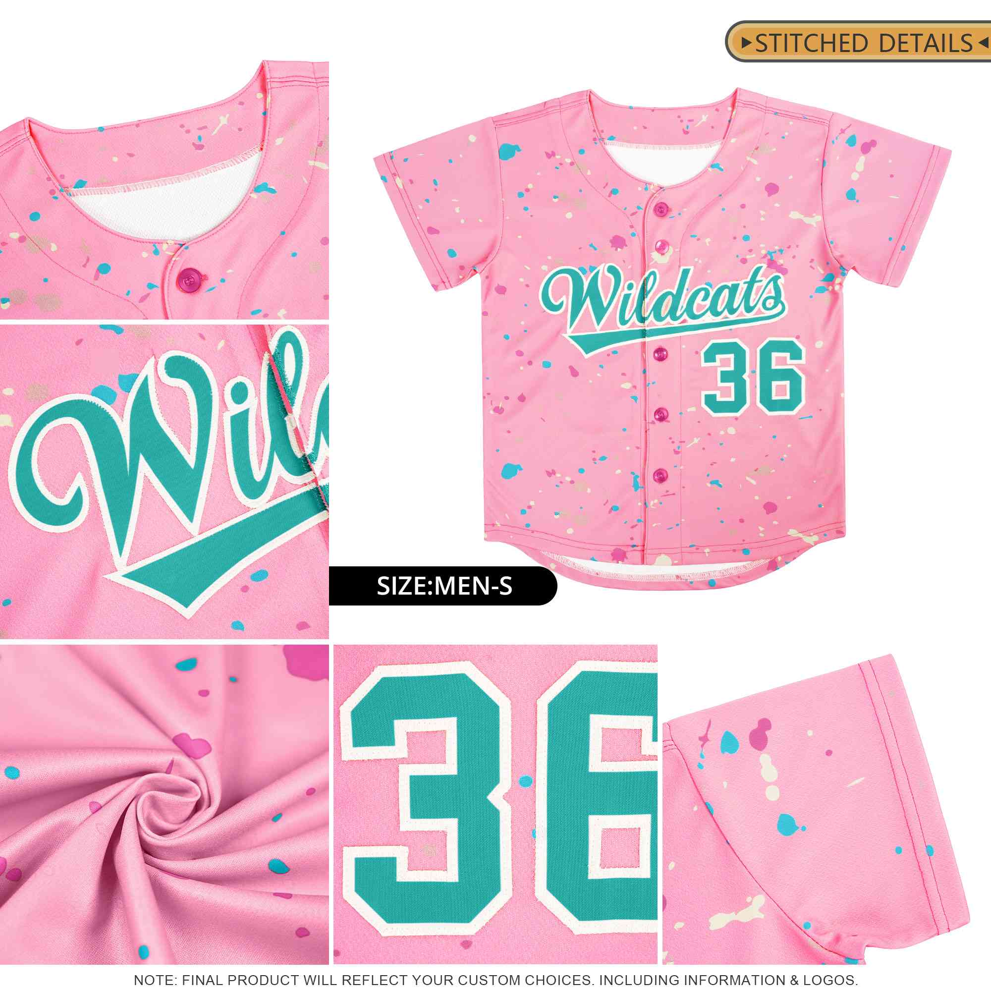 Custom White Pink Breast Cancer Awareness Month Pink Ribbon Authentic Baseball Jersey for Women