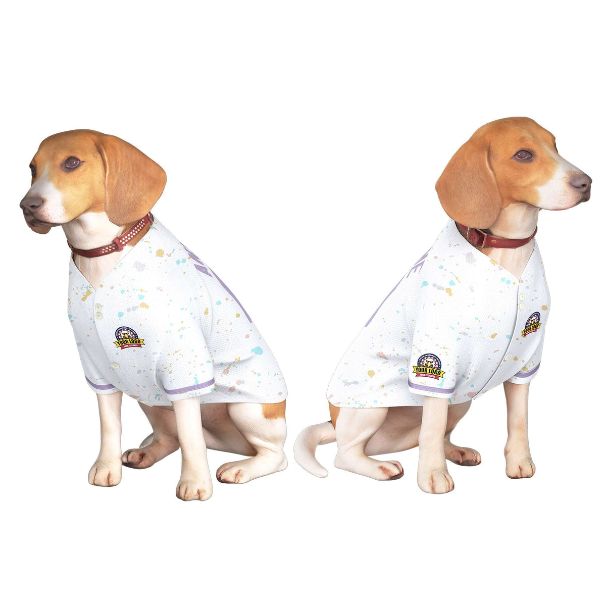 Custom White Light Purple Personalized Splash Graffiti Pattern Dog Jersey