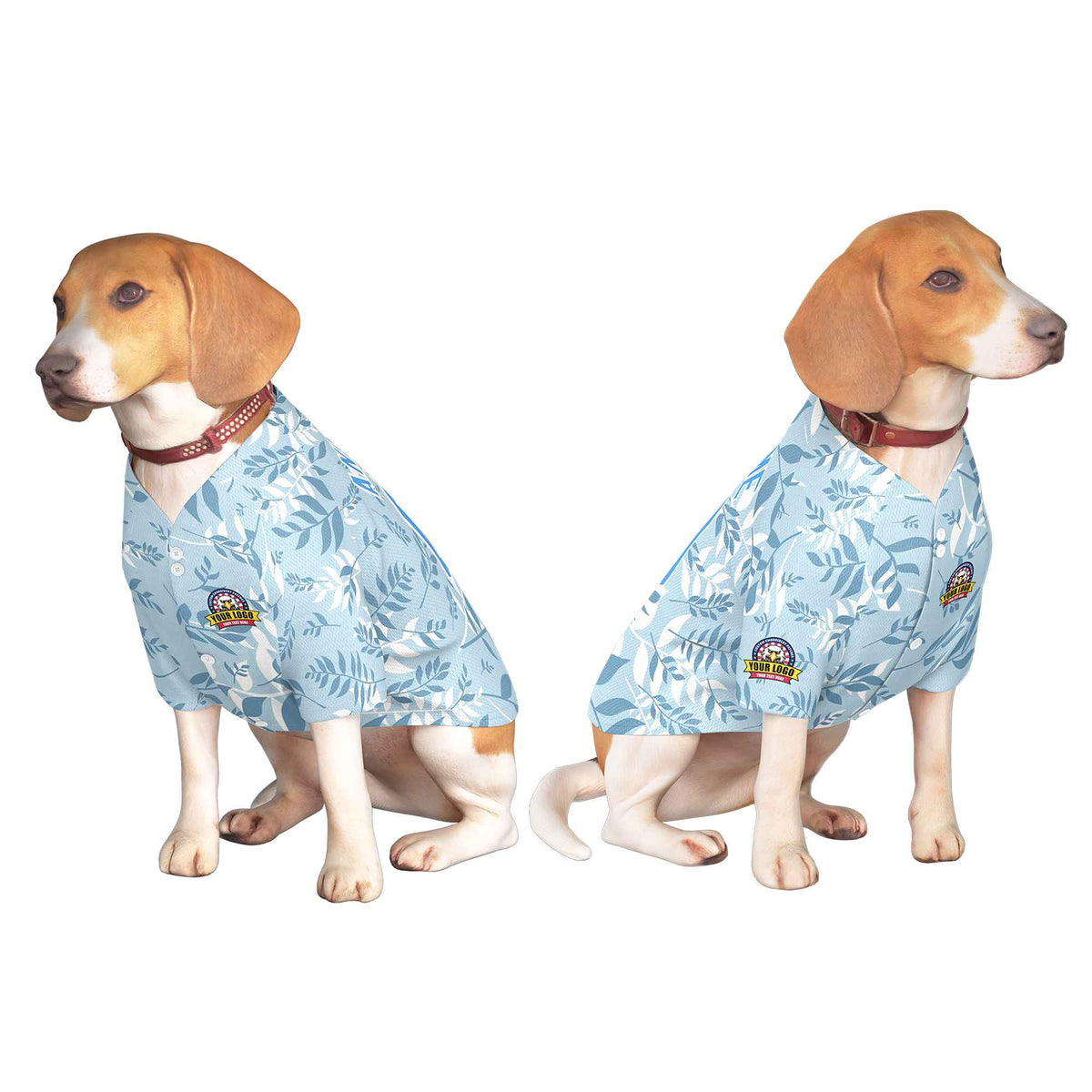 Custom Powder Blue White Graffiti Pattern Dog Jersey