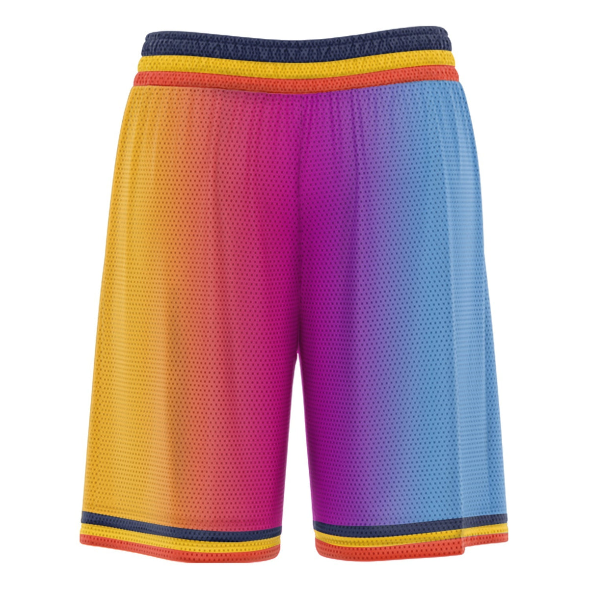 Custom Blue Pink Yellow Gradient Fashion Basketball Shorts