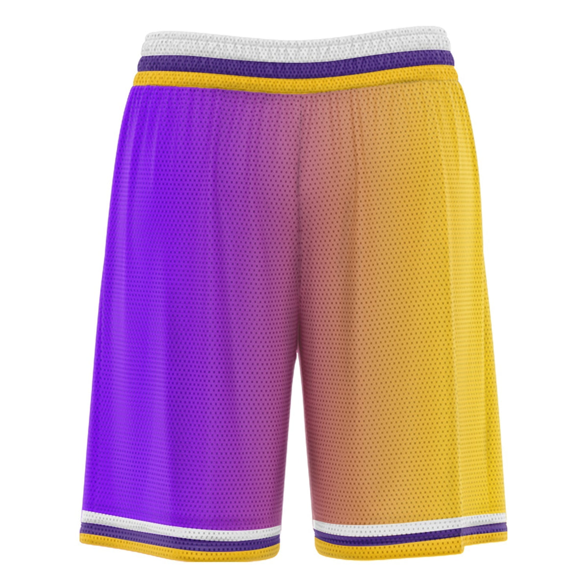 Custom Yellow Purple Gradient Fashion Basketball Shorts