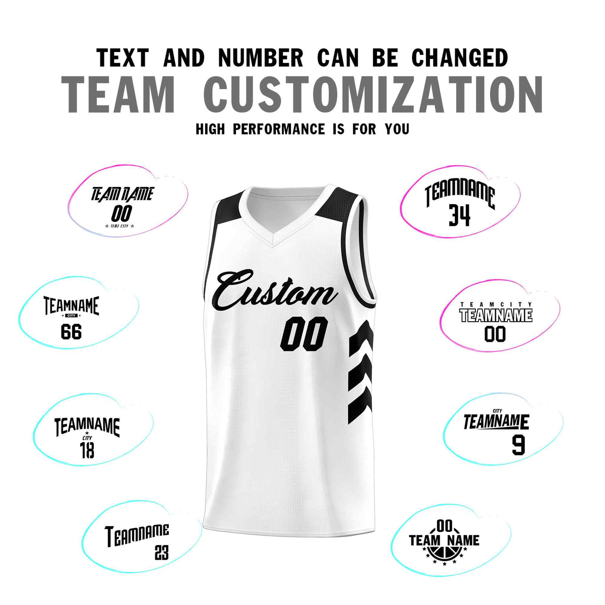 Custom White Black Classic Sets Sports Uniform Basketball Jersey