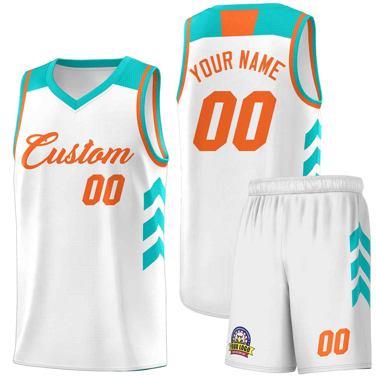 Custom White Orange Classic Sets Sports Uniform Basketball Jersey
