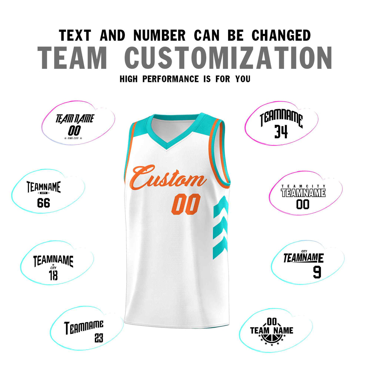 Custom White Orange Classic Sets Sports Uniform Basketball Jersey