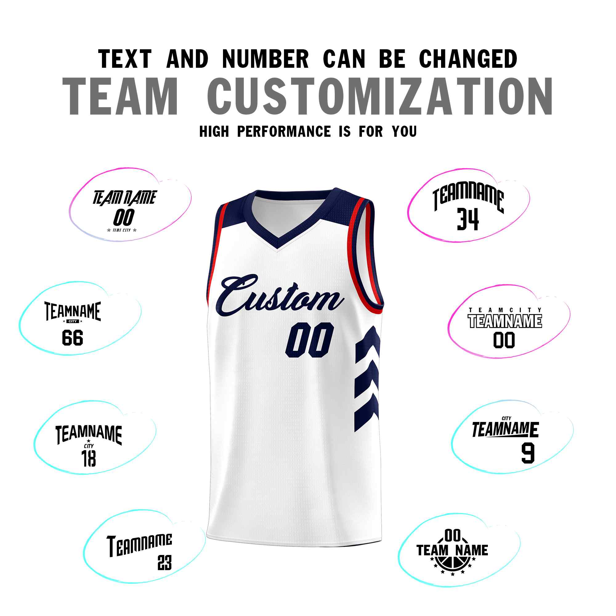 Custom White Navy Classic Sets Sports Uniform Basketball Jersey