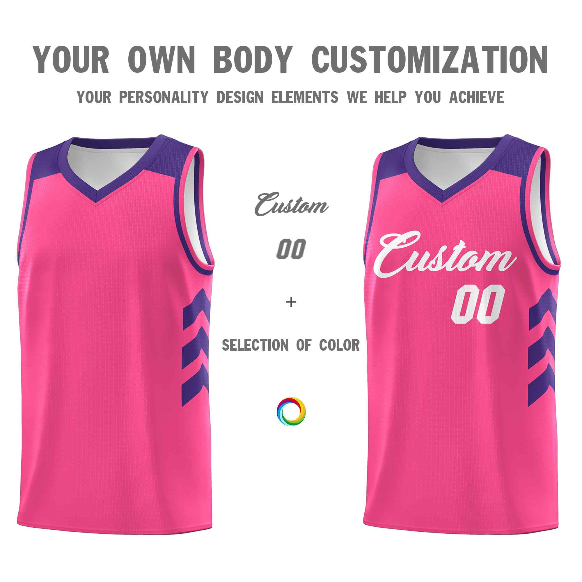 Custom Pink White Classic Sets Sports Uniform Basketball Jersey