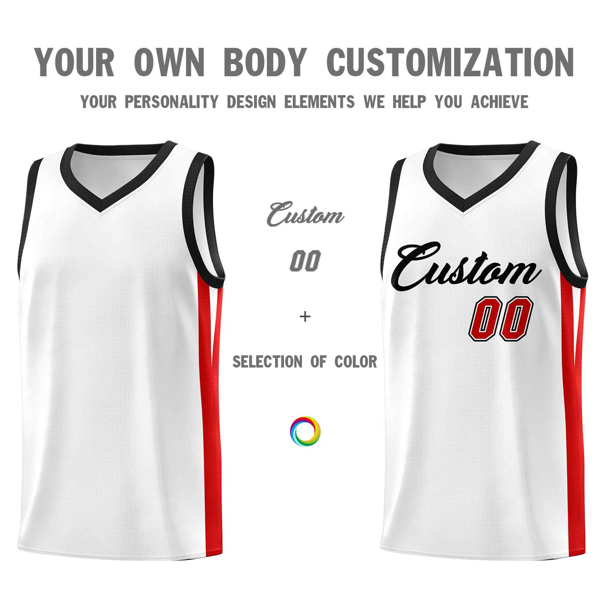Custom White Black Classic Sets Sports Uniform Basketball Jersey