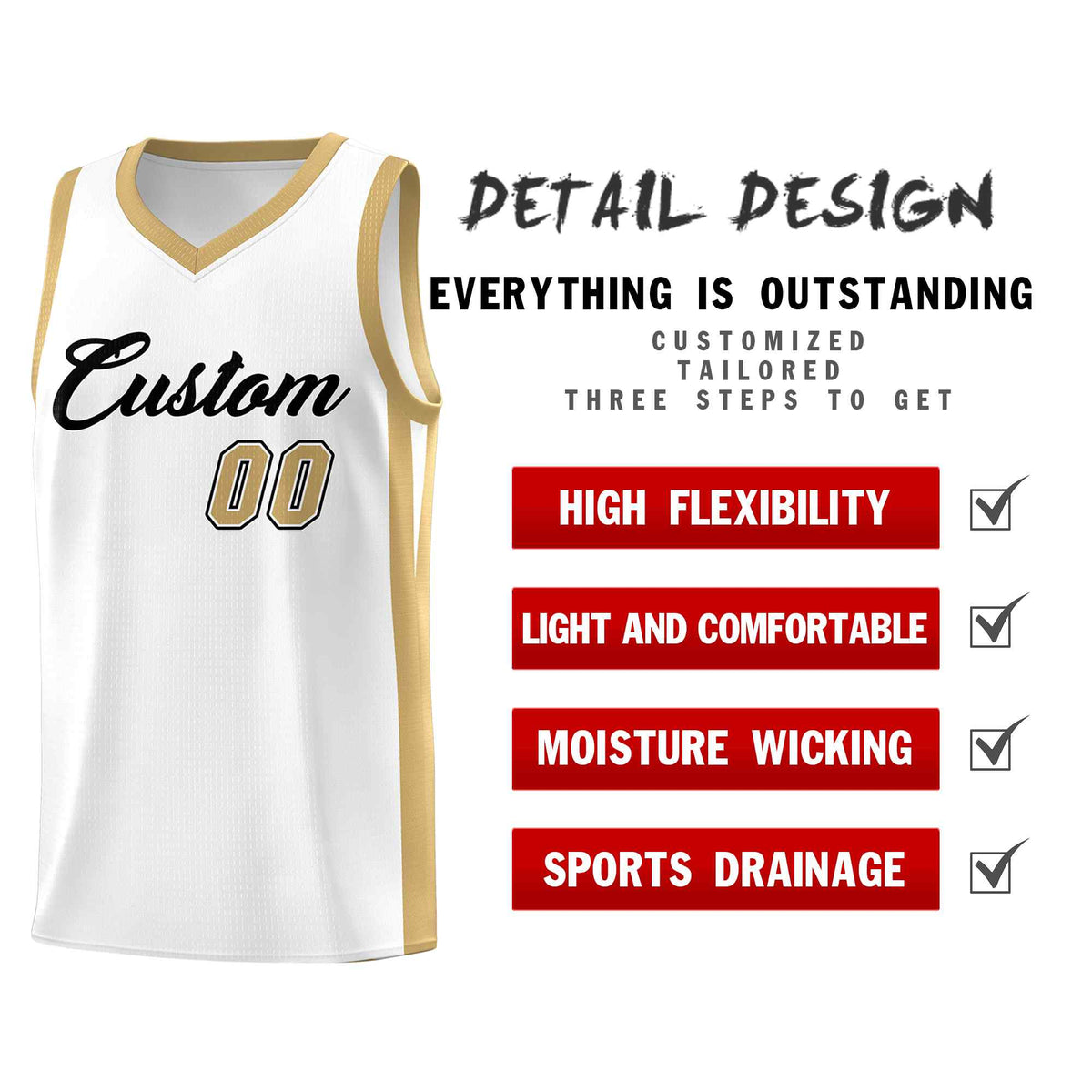 Custom White Black Classic Sets Sports Uniform Basketball Jersey