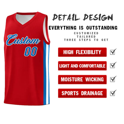 Custom Red Royal Classic Tops Men/Boy Athletic Basketball Jersey