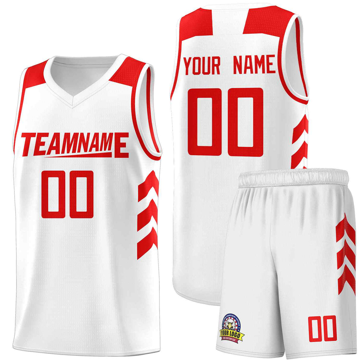 Custom White Red Classic Sets Sports Uniform Basketball Jersey
