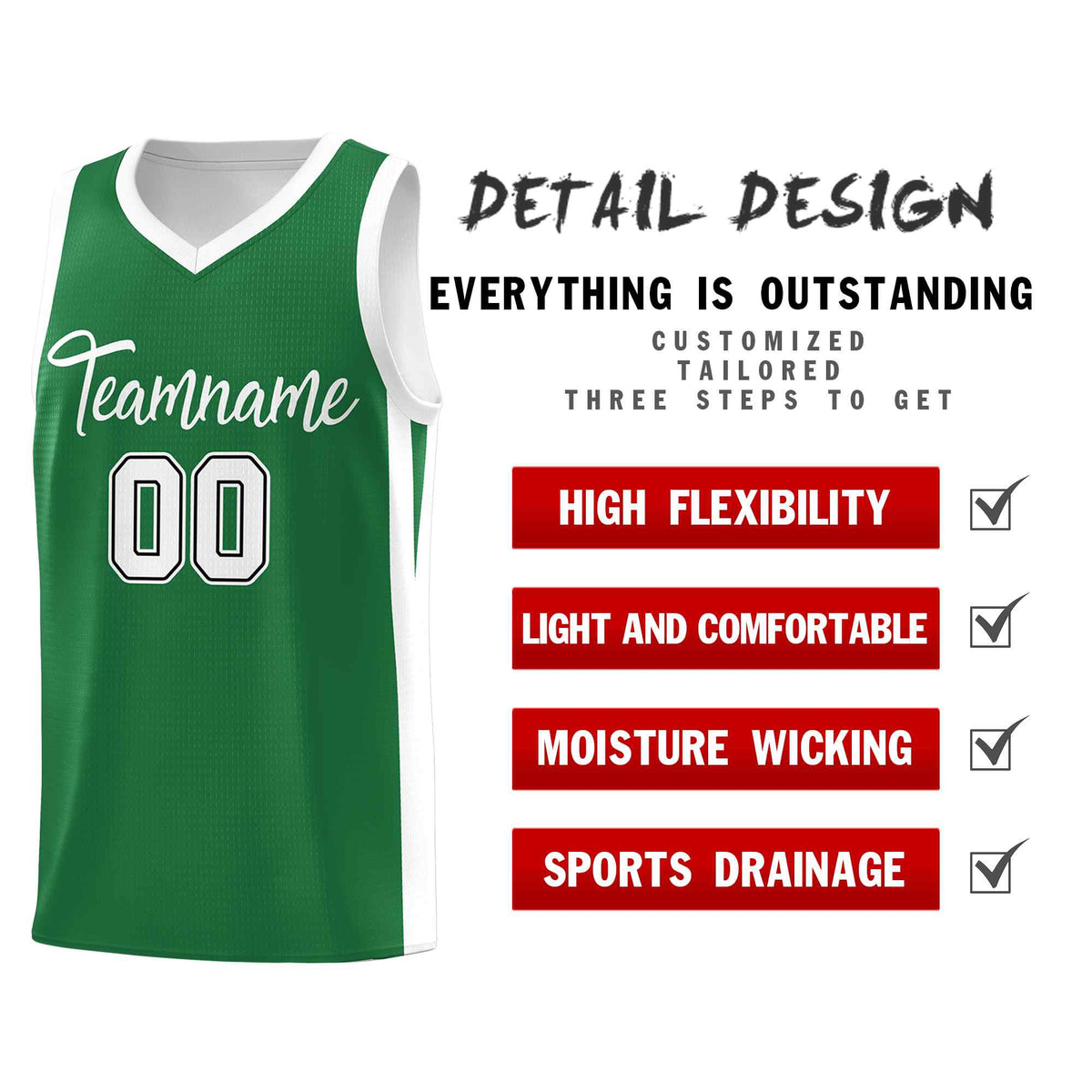 Custom Green White Classic Sets Sports Uniform Basketball Jersey