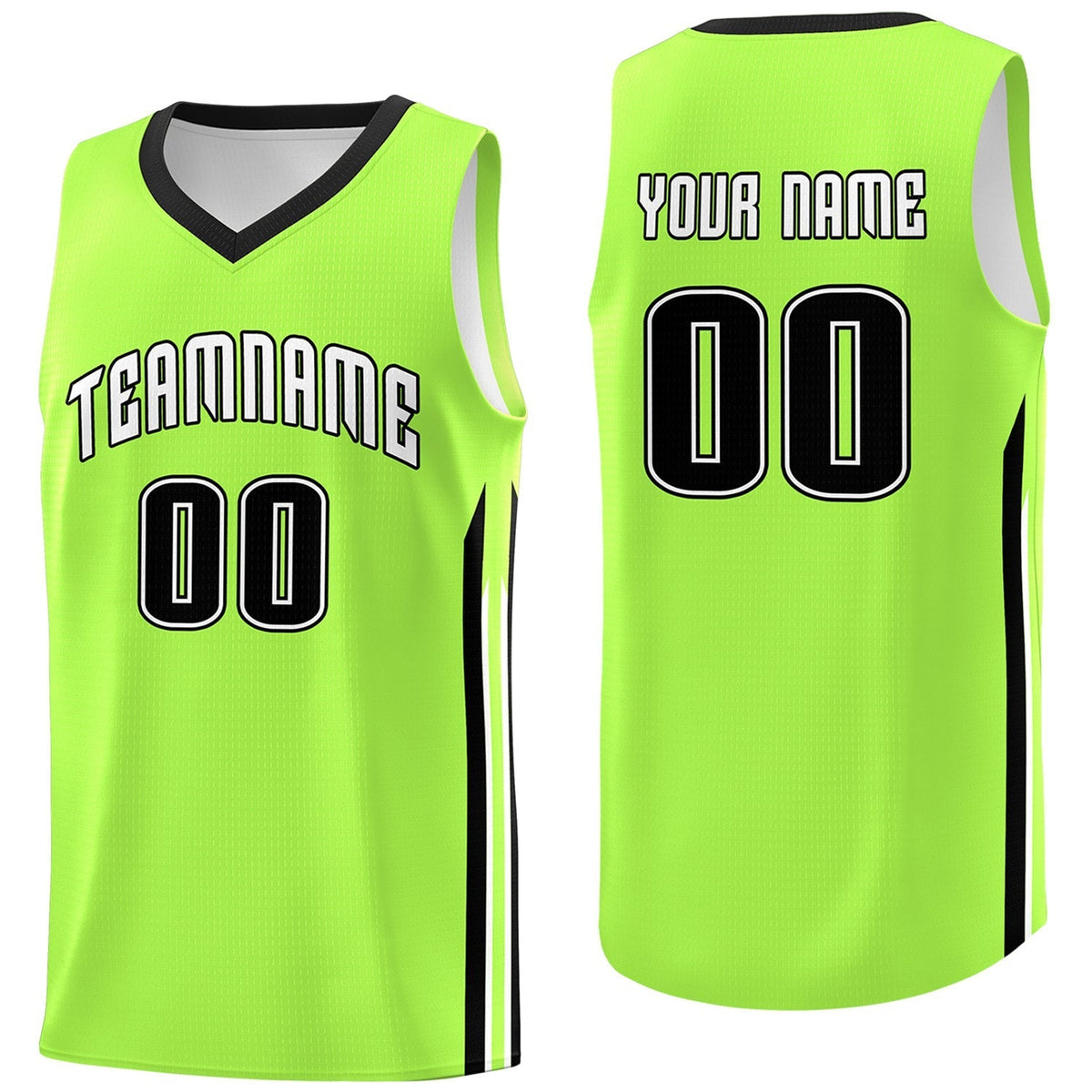 Custom Neon Green Black Classic Tops Sport Game Basketball Jersey