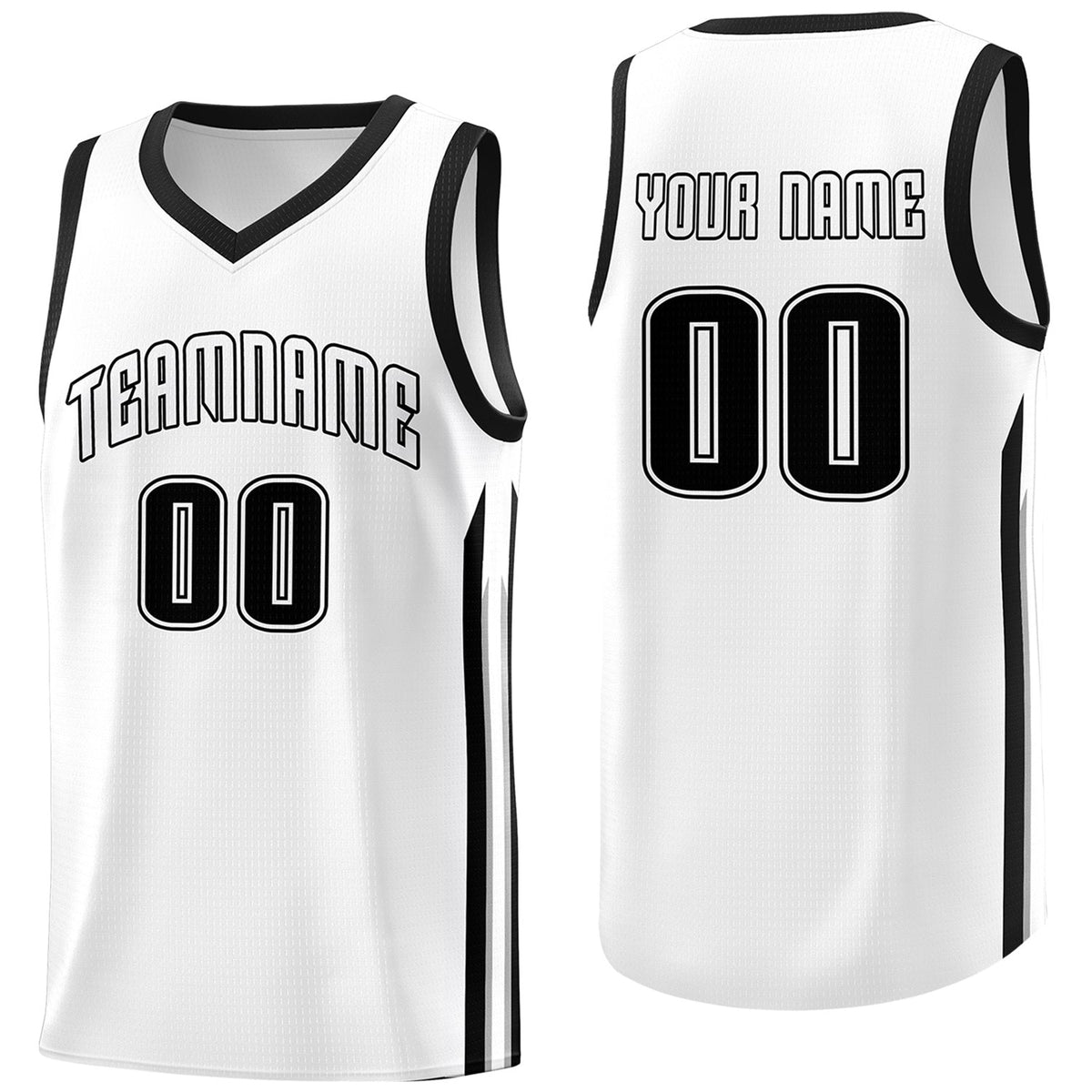 Custom  White Black Classic Tops Fashion Sportwear Basketball Jersey