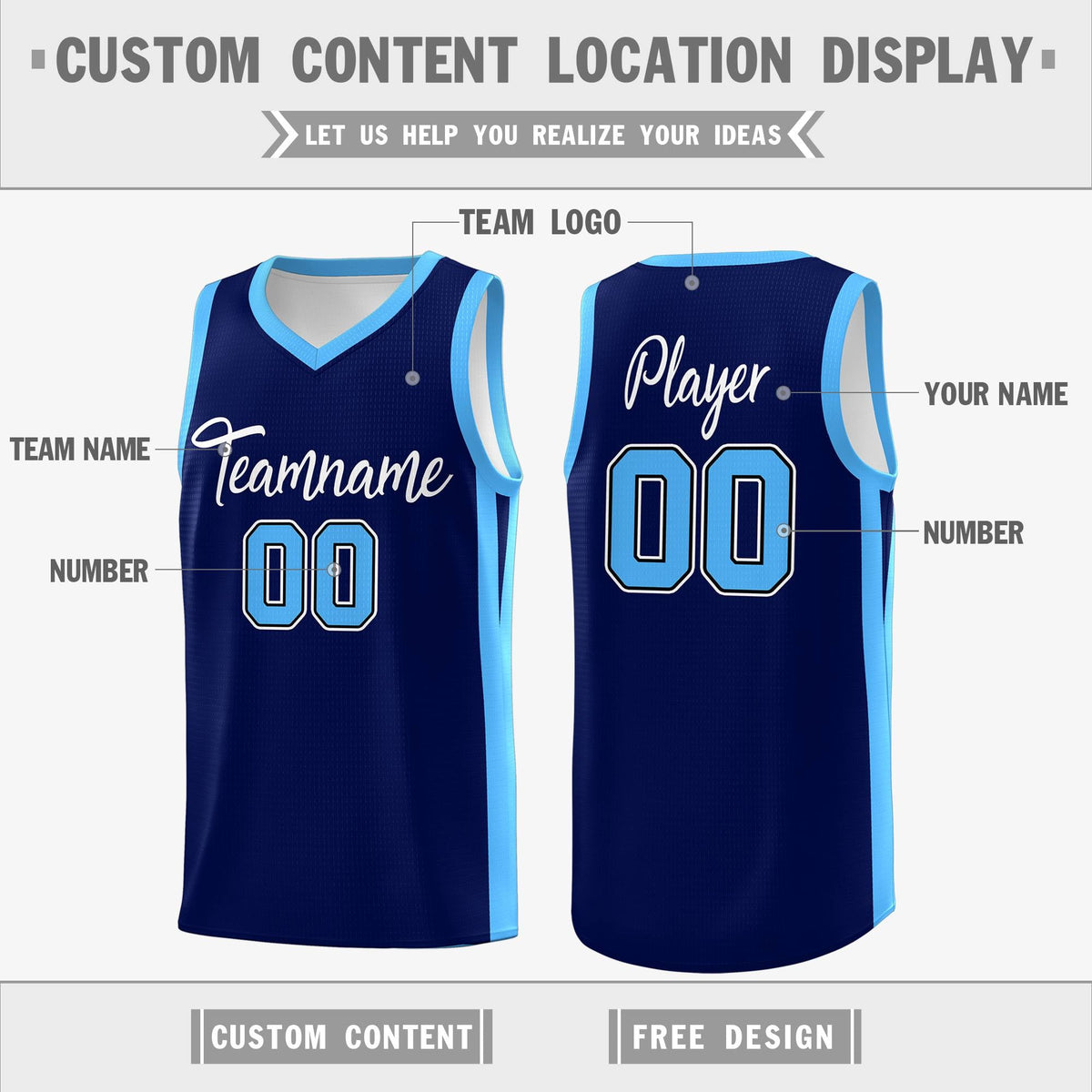 Custom Navy White Classic Tops Basketball Jersey