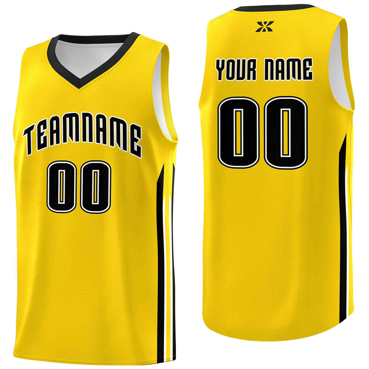Custom Yellow Black-Classic Tops Mesh Sport Basketball Jersey