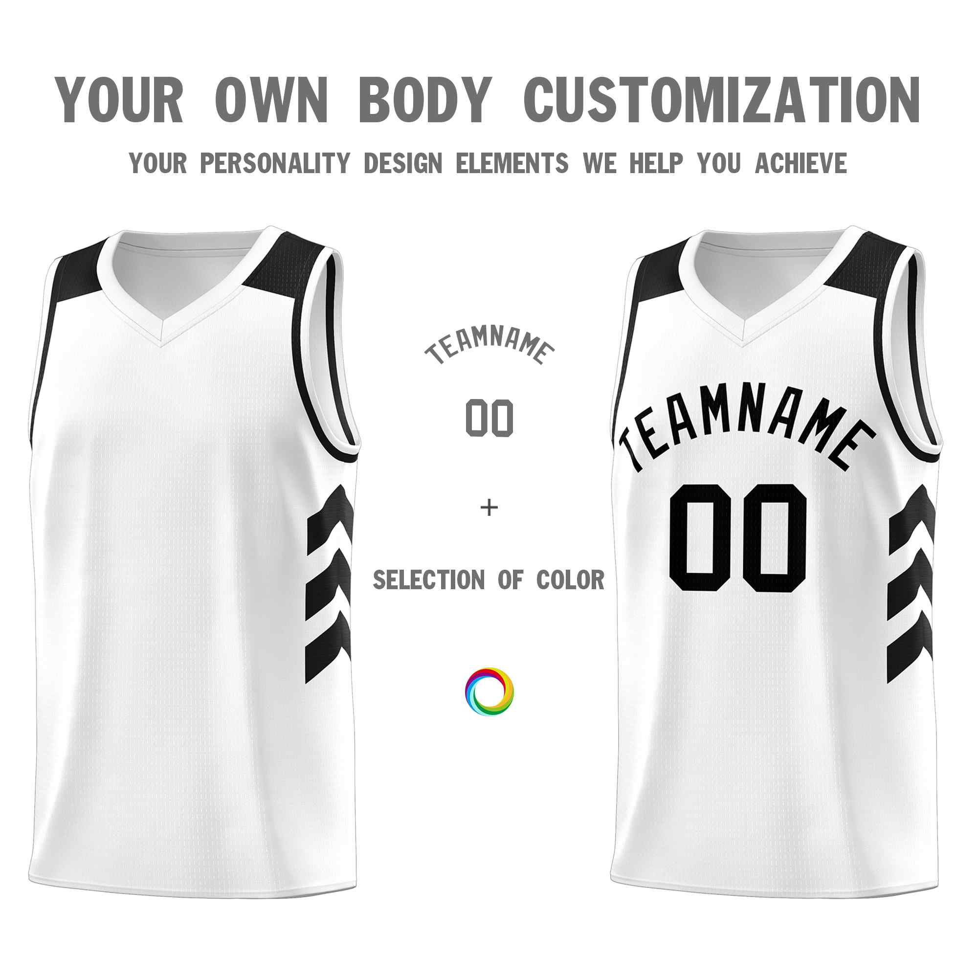 Custom White Black Classic Sets Sports Uniform Basketball Jersey