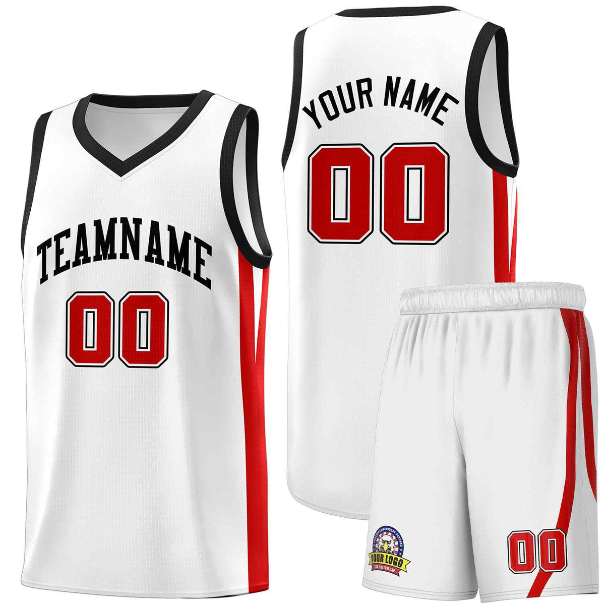 Custom White Black Classic Sets Sports Uniform Basketball Jersey