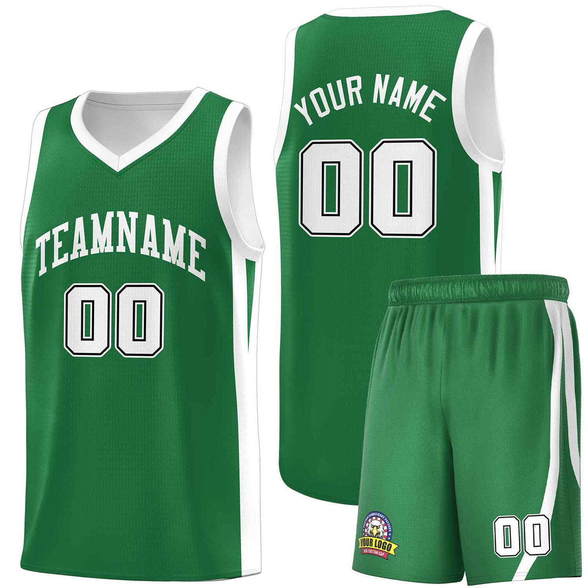 Custom Green White Classic Sets Sports Uniform Basketball Jersey