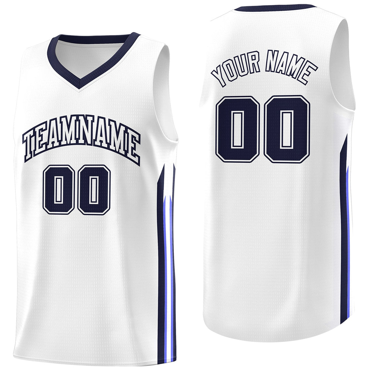 Custom White Navy Classic Tops Athletic Casual Basketball Jersey