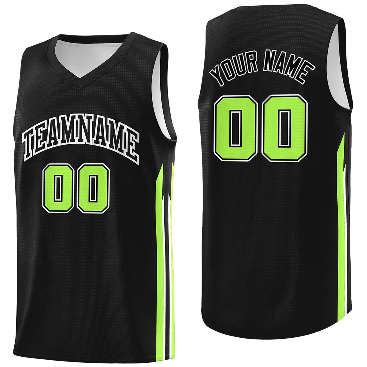 Custom Black Green Classic Tops Sport Game Basketball Jersey