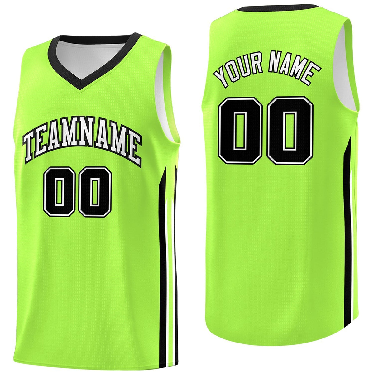 Custom Neon Green Black Classic Tops Sport Game Basketball Jersey