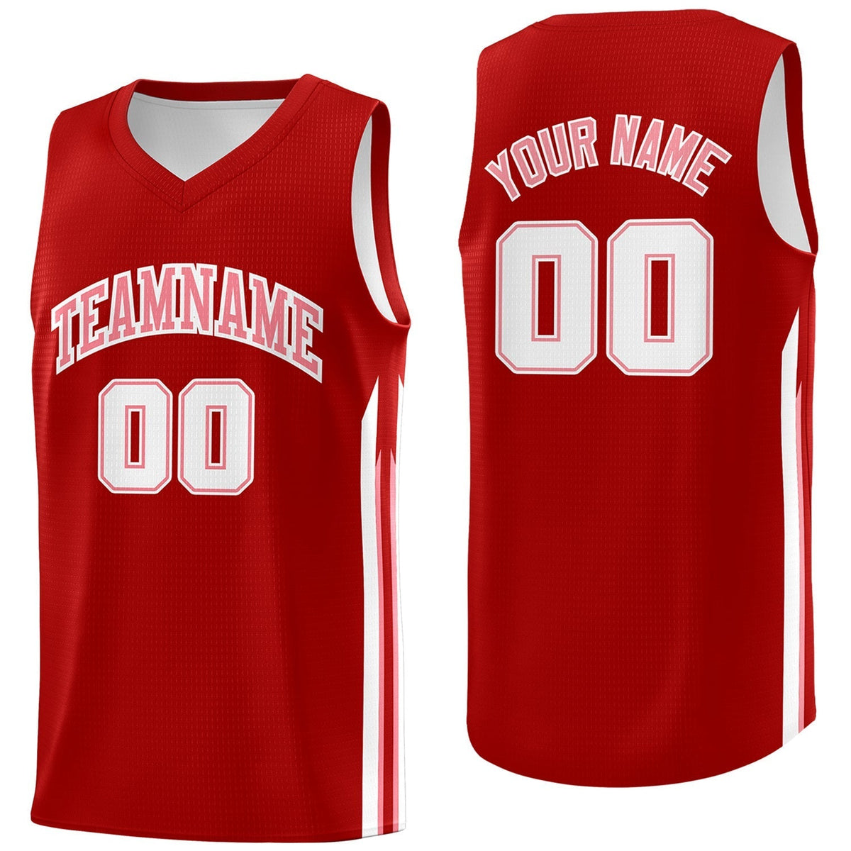 Custom Red White Classic Tops Fashion Sportwear Basketball Jersey