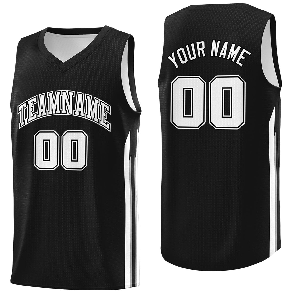 Custom Black White Classic Tops Sport Game Basketball Jersey