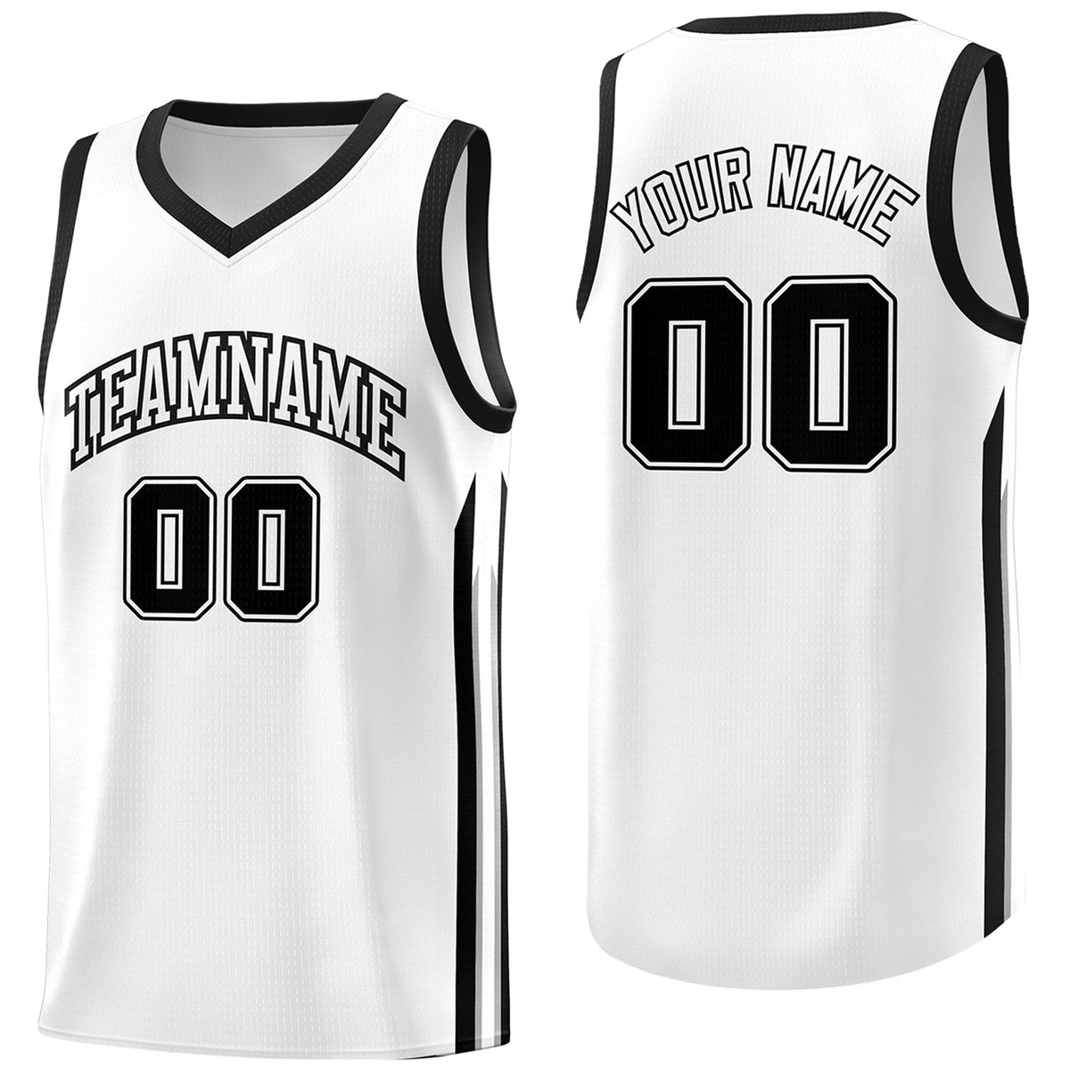Custom  White Black Classic Tops Fashion Sportwear Basketball Jersey