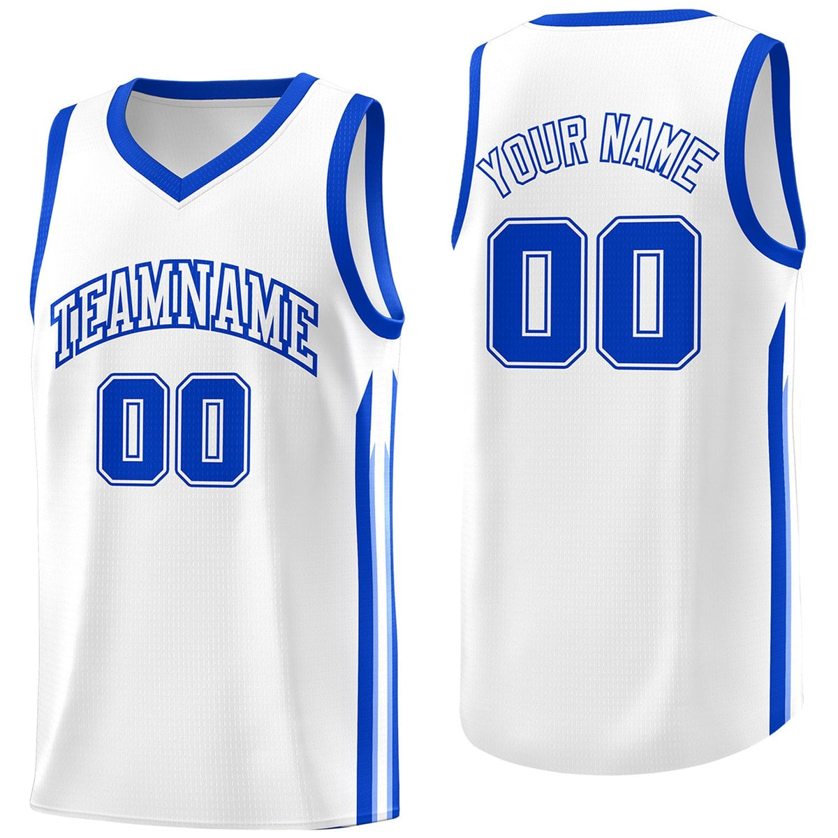 Custom White Royal Classic Tops Athletic Casual Basketball Jersey