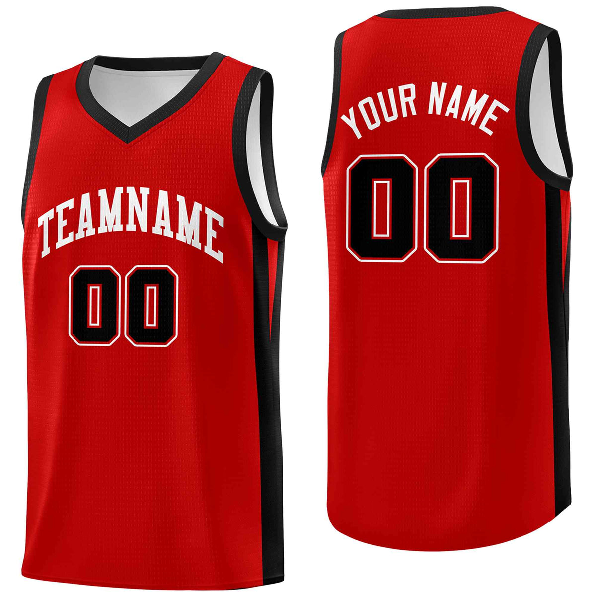Custom Red Black Classic Tops Basketball Jersey