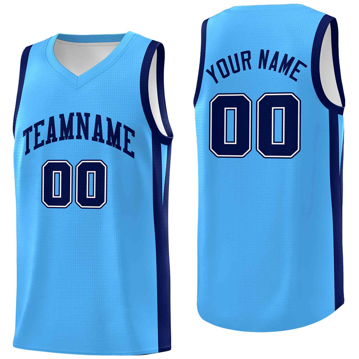 Custom Powder Blue Black Classic Tops Basketball Jersey
