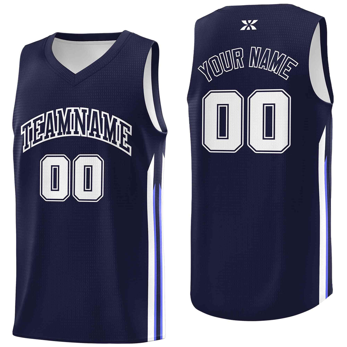 Custom Navy White-Classic Tops Mesh Sport Basketball Jersey
