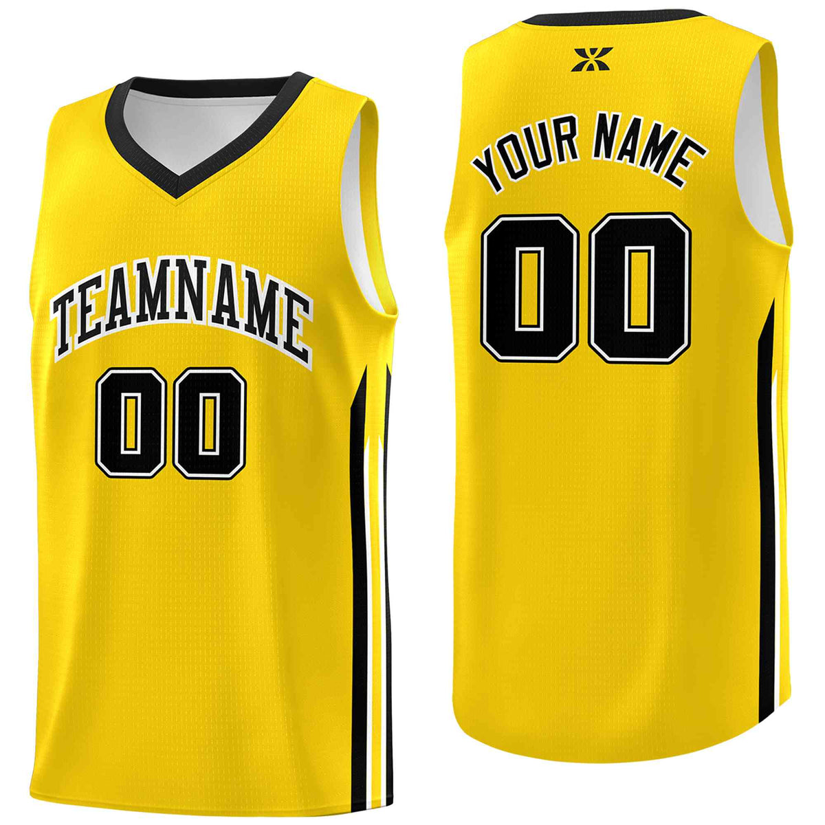 Custom Yellow Black-Classic Tops Mesh Sport Basketball Jersey