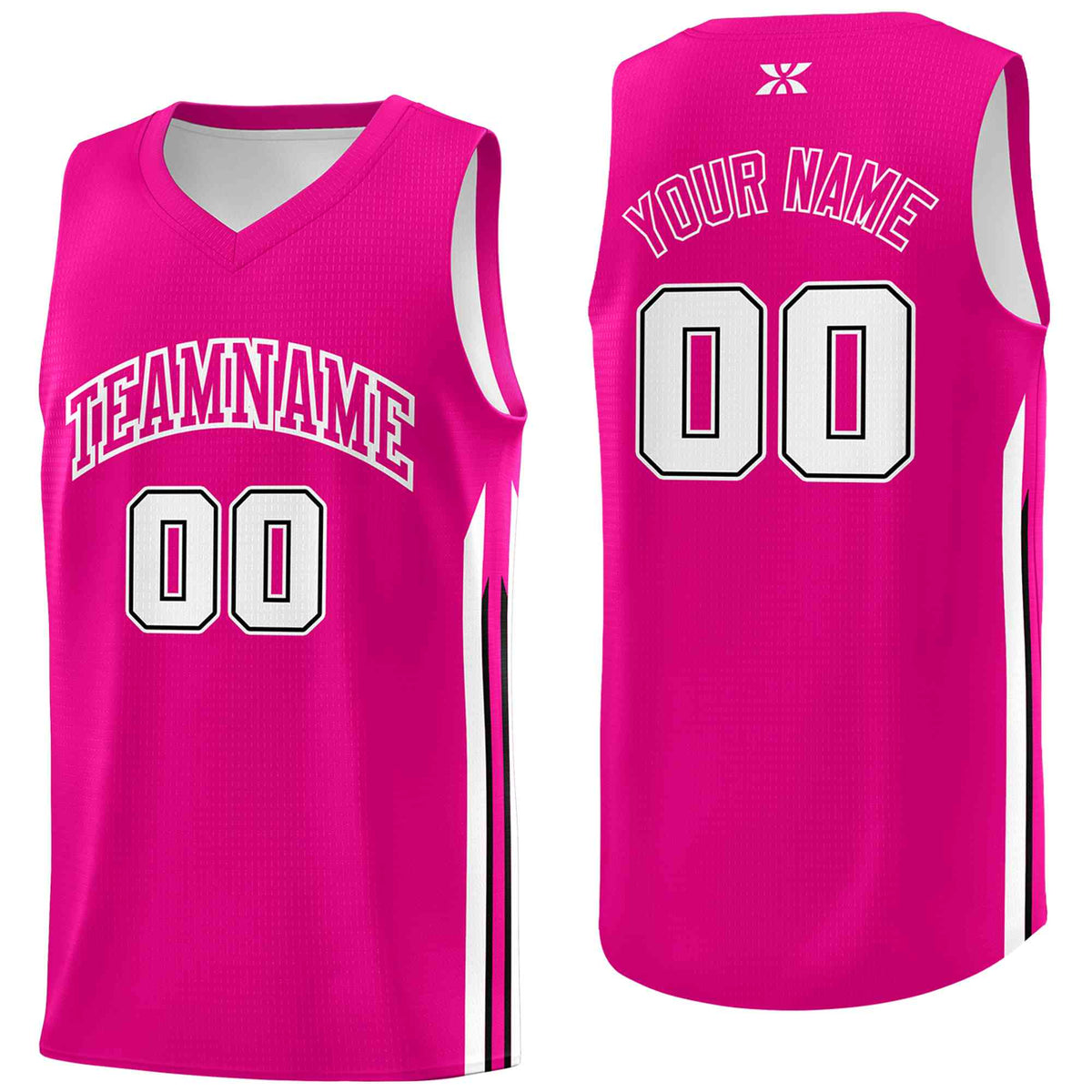 Custom Pink White-Classic Tops Mesh Sport Basketball Jersey