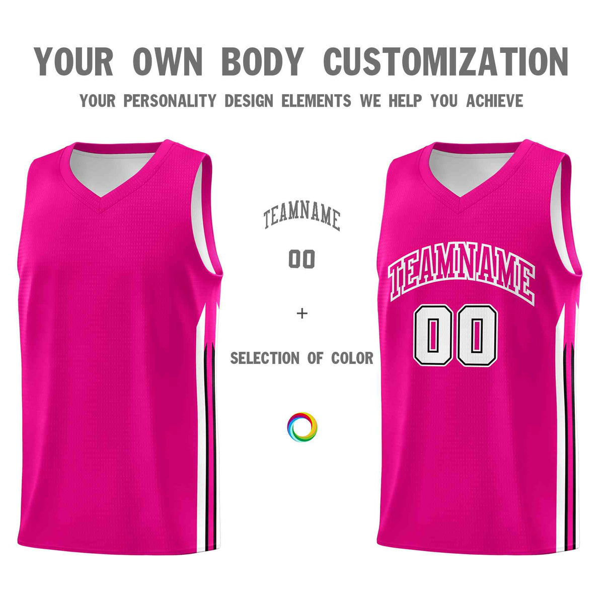 Custom Pink White-Classic Tops Mesh Sport Basketball Jersey