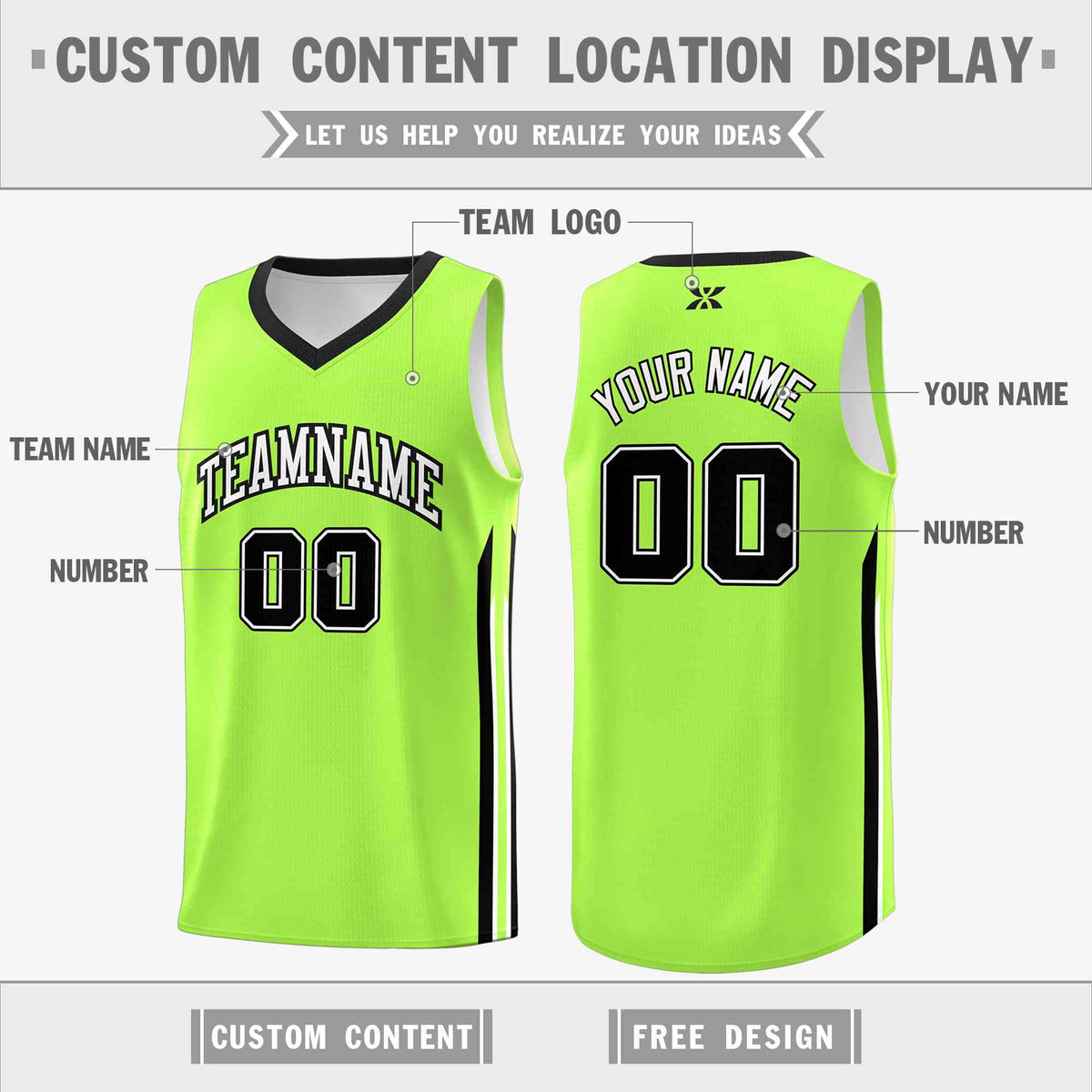 Custom Neon Green White-Classic Tops Mesh Sport Basketball Jersey