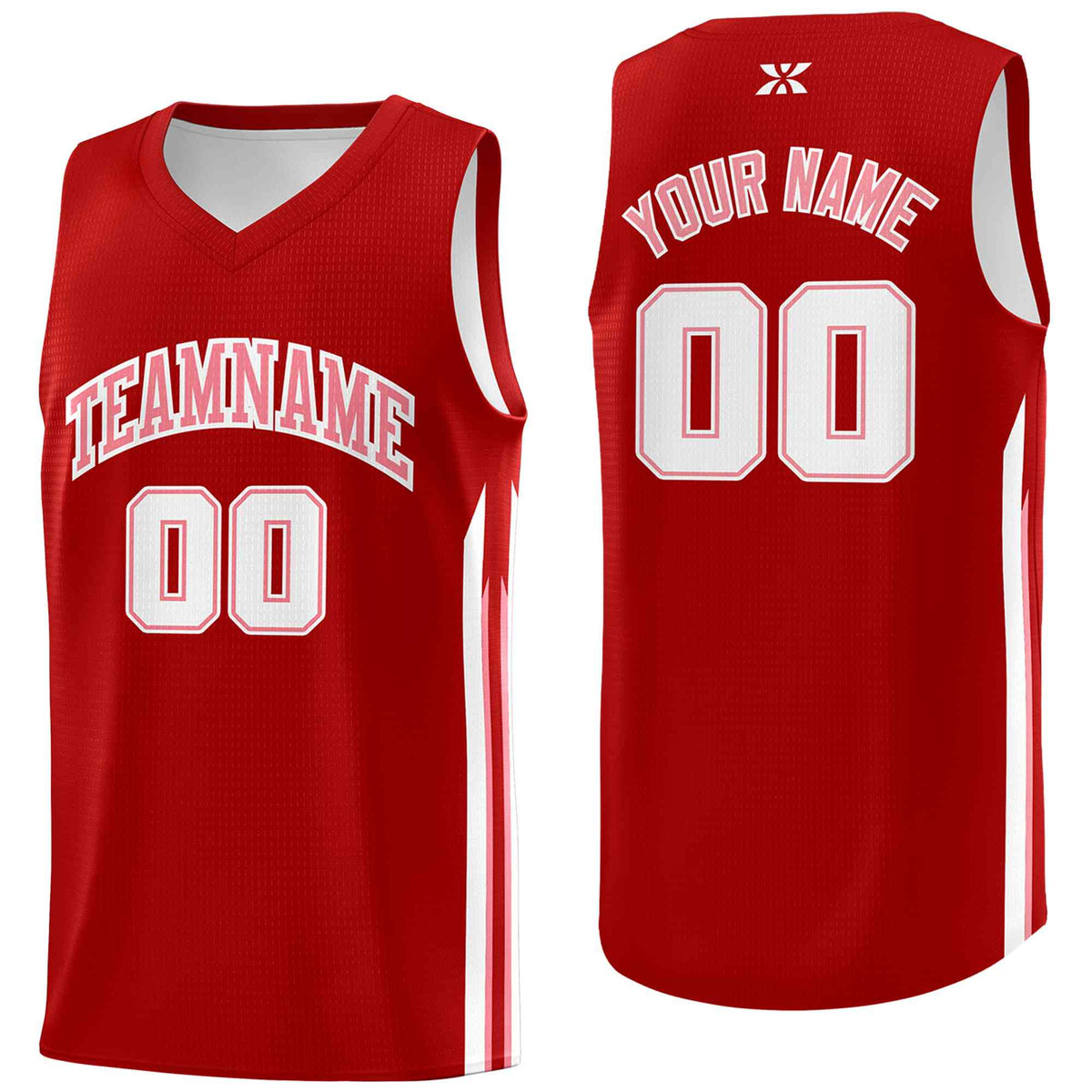 Custom Red Pink-Classic Tops Mesh Sport Basketball Jersey