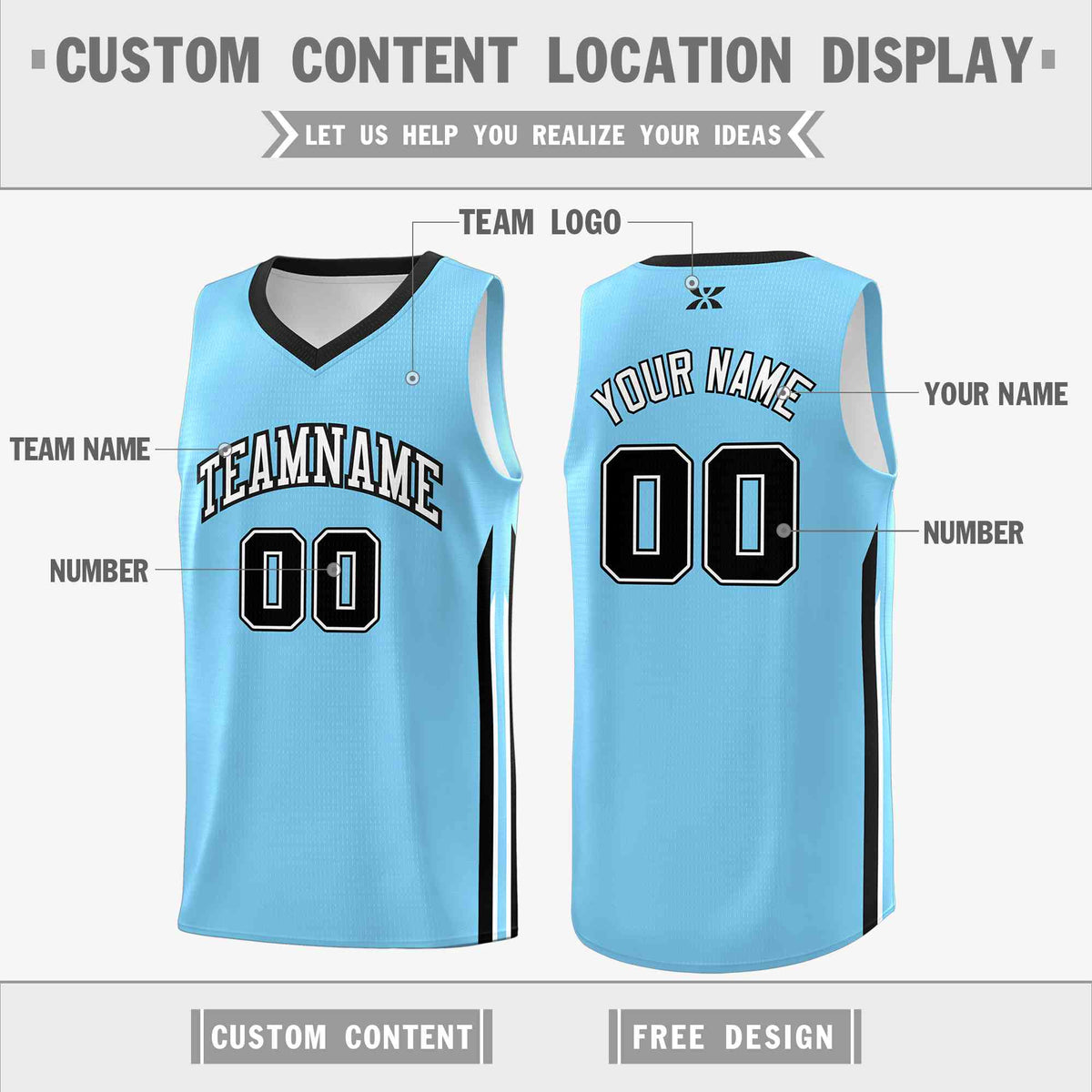 Custom Light Blue White-Classic Tops Mesh Sport Basketball Jersey