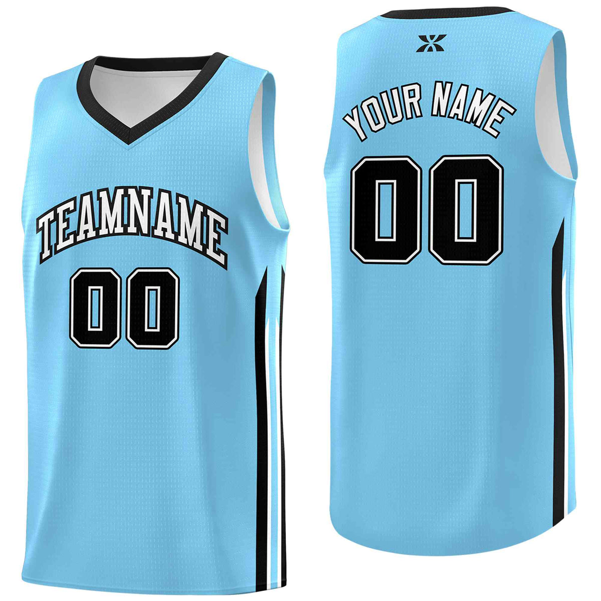 Custom Light Blue White-Classic Tops Mesh Sport Basketball Jersey
