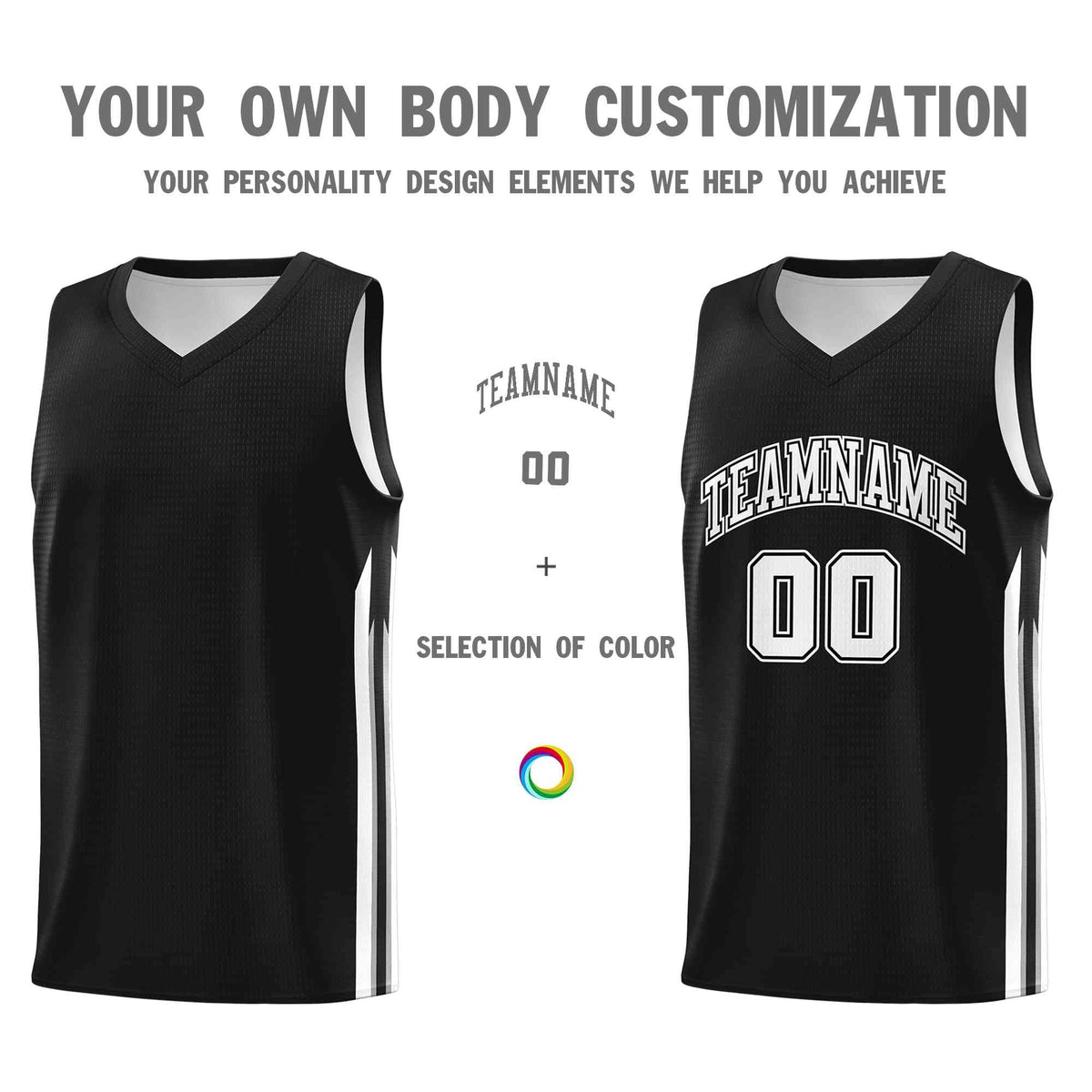 Custom Black White-Classic Tops Mesh Sport Basketball Jersey