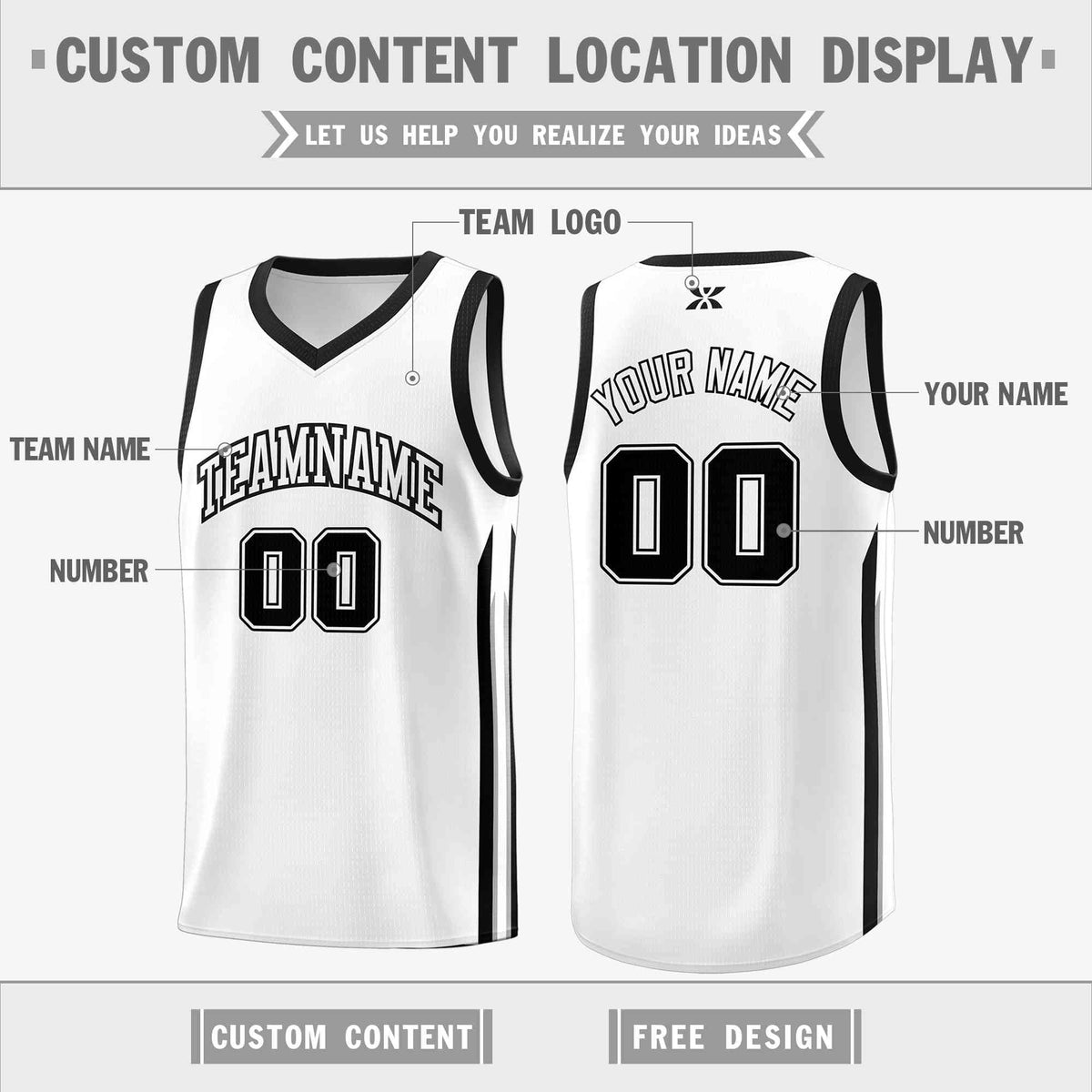 Custom White Black-Classic Tops Mesh Sport Basketball Jersey